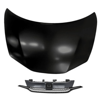 Replacement - 2-Piece (Hood Panel, Grille) (CAPA Certified)