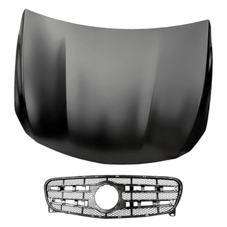 Replacement BNDL-214195 - 2-Piece (Hood Panel, Grille) (CAPA Certified)