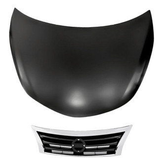 Replacement - 2-Piece (Hood Panel, Grille) (CAPA Certified)