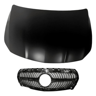 Replacement - 2-Piece (Hood Panel, Grille) (CAPA Certified)