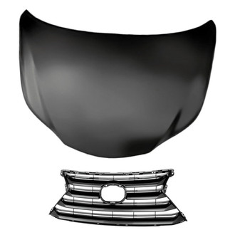 Replacement - 2-Piece (Hood Panel, Grille) (CAPA Certified)