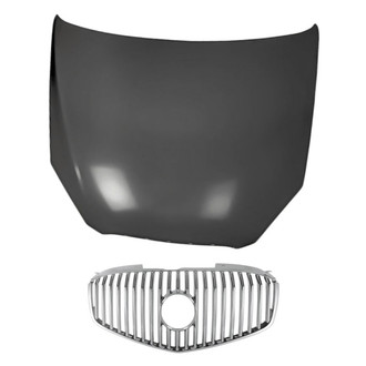 Replacement - 2-Piece (Hood Panel, Grille) (CAPA Certified)