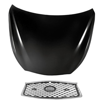 Replacement - 2-Piece (Hood Panel, Grille) (CAPA Certified)