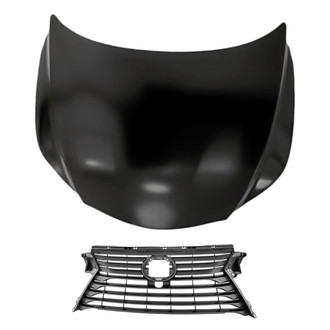 Replacement - 2-Piece (Hood Panel, Grille) (CAPA Certified)