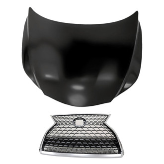 Replacement - 2-Piece (Hood Panel, Grille) (CAPA Certified)