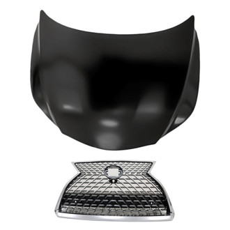 Replacement - 2-Piece (Hood Panel, Grille) (CAPA Certified)