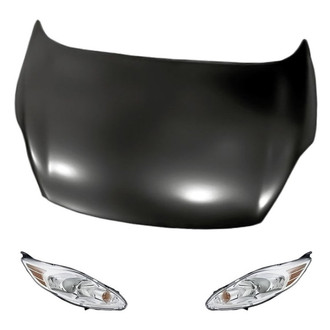 Replacement - 3-Piece Kit (Driver and Passenger Side Headlights, Hood Panel) (Standard Line)
