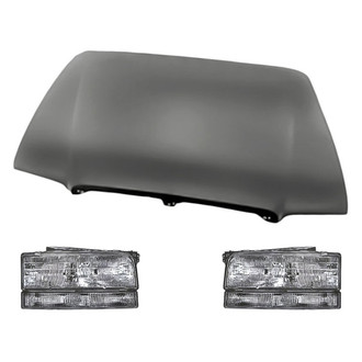 Replacement - 3-Piece Kit (Driver and Passenger Side Headlights, Hood Panel) (Standard Line)