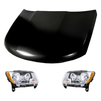 Replacement - 3-Piece Kit (Driver and Passenger Side Headlights, Hood Panel)