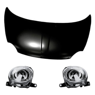 Replacement - 3-Piece Kit (Driver and Passenger Side Headlights, Hood Panel) (Standard Line)
