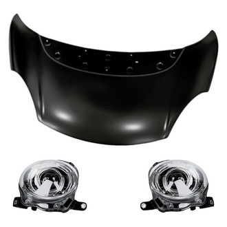 Replacement - 3-Piece Kit (Driver and Passenger Side Headlights, Hood Panel) (Standard Line)