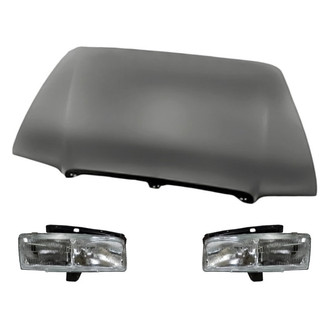 Replacement - 3-Piece Kit (Driver and Passenger Side Headlights, Hood Panel) (Standard Line)