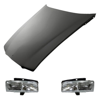 Replacement - 3-Piece Kit (Driver and Passenger Side Headlights, Hood Panel) (Standard Line)