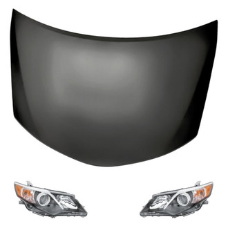 Replacement - 3-Piece Kit (Driver and Passenger Side Headlights, Hood Panel) (Standard Line)