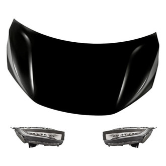 Replacement - 3-Piece Kit (Driver and Passenger Side Headlights, Hood Panel) (Standard Line)