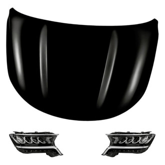 Replacement - 3-Piece Kit (Driver and Passenger Side Headlights, Hood Panel) (CAPA Certified)