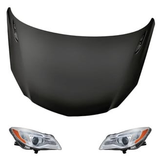 Replacement BNDL-216343 - 3-Piece Kit (Driver and Passenger Side Headlights, Hood Panel) (CAPA Certified)