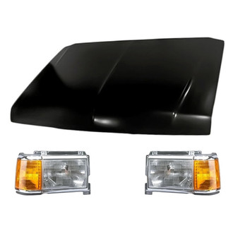 Replacement - 3-Piece Kit (Driver and Passenger Side Headlights, Hood Panel) (Standard Line)