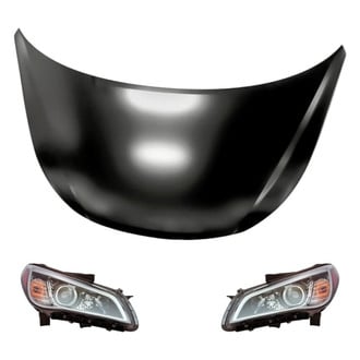 Replacement - 3-Piece Kit (Driver and Passenger Side Headlights, Hood Panel) (CAPA Certified)