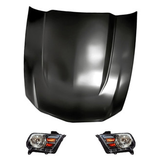 Replacement - 3-Piece Kit (Driver and Passenger Side Headlights, Hood Panel) (Standard Line)
