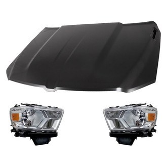 Replacement - 3-Piece Kit (Driver and Passenger Side Headlights, Hood Panel) (Standard Line)