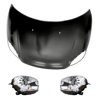 Replacement BNDL-216431 - 3-Piece Kit (Driver and Passenger Side Headlights, Hood Panel) (Standard Line)