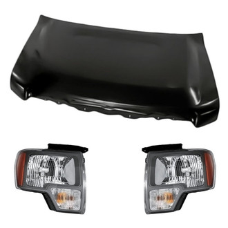 Replacement - 3-Piece Kit (Driver and Passenger Side Headlights, Hood Panel)