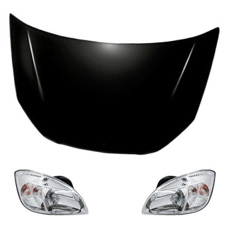 Replacement BNDL-216477 - 3-Piece Kit (Driver and Passenger Side Headlights, Hood Panel) (Standard Line)
