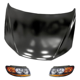 Replacement - 3-Piece Kit (Driver and Passenger Side Headlights, Hood Panel) (Standard Line)