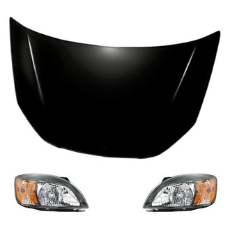 Replacement - 3-Piece Kit (Driver and Passenger Side Headlights, Hood Panel) (Standard Line)