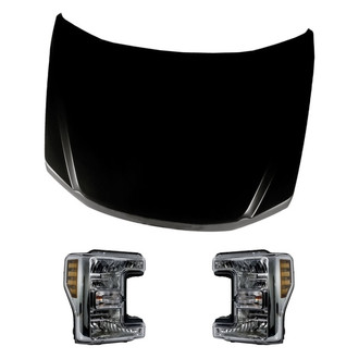 Replacement - 3-Piece Kit (Driver and Passenger Side Headlights, Hood Panel)