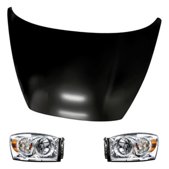 Replacement - 3-Piece Kit (Driver and Passenger Side Headlights, Hood Panel)