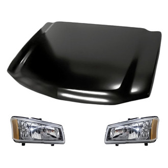 Replacement - 3-Piece Kit (Driver and Passenger Side Headlights, Hood Panel) (Standard Line)