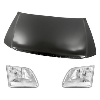 Replacement - 3-Piece Kit (Driver and Passenger Side Headlights, Hood Panel) (Standard Line)