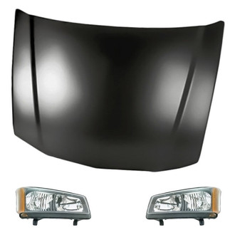 Replacement - 3-Piece Kit (Driver and Passenger Side Headlights, Hood Panel) (Standard Line)