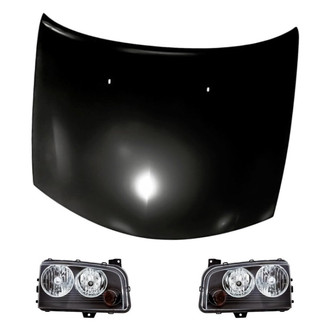 Replacement - 3-Piece Kit (Driver and Passenger Side Headlights, Hood Panel) (Standard Line)
