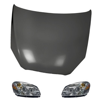 Replacement - 3-Piece Kit (Driver and Passenger Side Headlights, Hood Panel) (Standard Line)