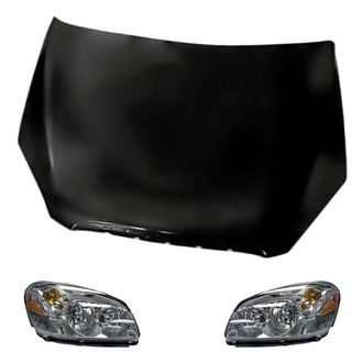 Replacement - 3-Piece Kit (Driver and Passenger Side Headlights, Hood Panel) (Standard Line)