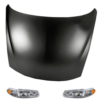 Replacement - 3-Piece Kit (Driver and Passenger Side Headlights, Hood Panel) (Standard Line)