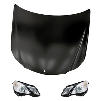 Replacement - 3-Piece Kit (Driver and Passenger Side Headlights, Hood Panel) (CAPA Certified)