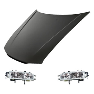 Replacement - 3-Piece Kit (Driver and Passenger Side Headlights, Hood Panel) (Standard Line)