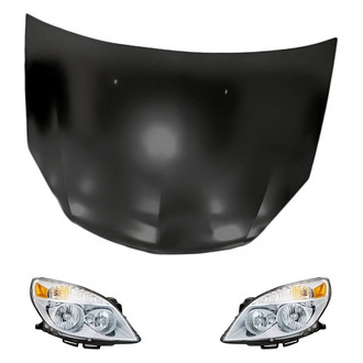 Replacement - 3-Piece Kit (Driver and Passenger Side Headlights, Hood Panel) (Standard Line)