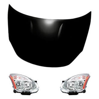 Replacement - 3-Piece Kit (Driver and Passenger Side Headlights, Hood Panel) (Standard Line)
