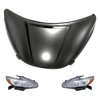 Replacement - 3-Piece Kit (Driver and Passenger Side Headlights, Hood Panel) (CAPA Certified)