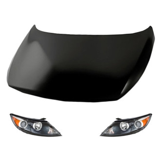 Replacement - 3-Piece Kit (Driver and Passenger Side Headlights, Hood Panel)