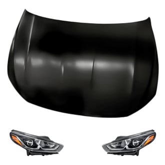 Replacement - 3-Piece Kit (Driver and Passenger Side Headlights, Hood Panel) (CAPA Certified)