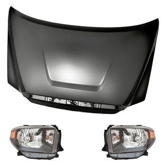 Replacement - 3-Piece Kit (Driver and Passenger Side Headlights, Hood Panel) (Standard Line)