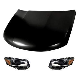 Replacement - 3-Piece Kit (Driver and Passenger Side Headlights, Hood Panel) (Standard Line)