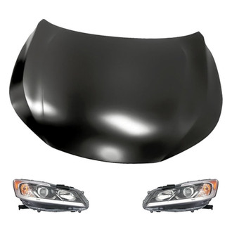 Replacement - 3-Piece Kit (Driver and Passenger Side Headlights, Hood Panel) (Standard Line)