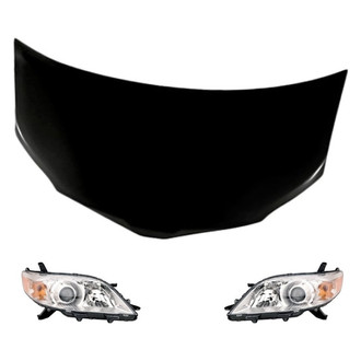 Replacement - 3-Piece Kit (Driver and Passenger Side Headlights, Hood Panel) (Standard Line)
